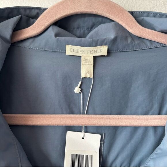 NWT EILEEN FISHER Hooded lightweight Jacket in Chambray Blue - Picture 4 of 12